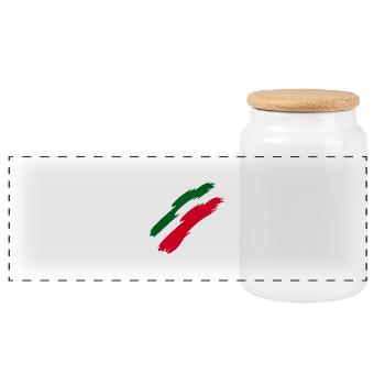 Italien Fahne Farben - Panorama Keksdose mit Holzdeckel - Weiß - Vorne