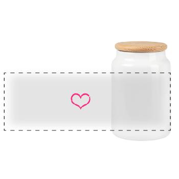 Coeur et paix symbole paix - Boîte à biscuits avec couvercle en bois - blanc - Devant