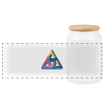Triangle d'illusion d'optique Escher - Boîte à biscuits avec couvercle en bois - blanc - Devant