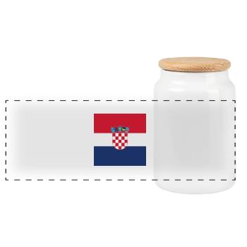 Drapeau de croatie - cadeau croate de fierté - Boîte à biscuits avec couvercle en bois - blanc - Devant