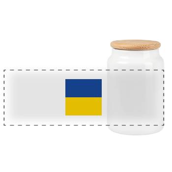 Ukraine-Flagge, Ukraine stolz, ukrainisches Geschenk - Panorama Keksdose mit Holzdeckel - Weiß - Vorne