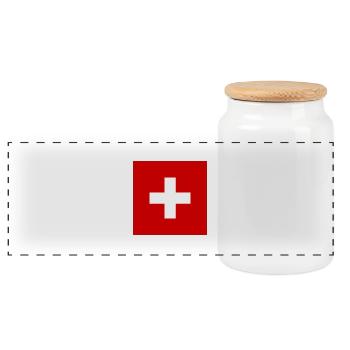 Drapeau suisse - Cadeau de fierté suisse - Boîte à biscuits avec couvercle en bois - blanc - Devant