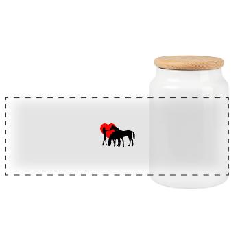 Cheval - Boîte à biscuits avec couvercle en bois - blanc - Devant