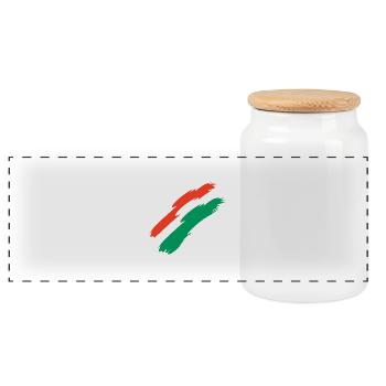 Oman Fahne Farben - Panorama Keksdose mit Holzdeckel - Weiß - Vorne