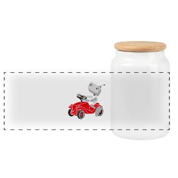 Bobby car - Panorama Keksdose mit Holzdeckel - Weiß - Vorne