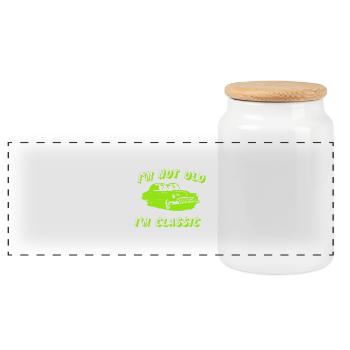 Car - Panoramic Cookie Jar with Wooden Lid - white - Front