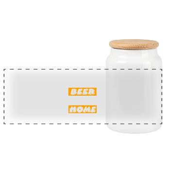 Bière - Boîte à biscuits avec couvercle en bois - blanc - Devant
