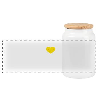 Cheese - Panoramic Cookie Jar with Wooden Lid - white - Front