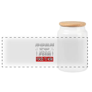Angling - Panoramic Cookie Jar with Wooden Lid - white - Front