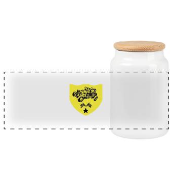 Voiture - Boîte à biscuits avec couvercle en bois - blanc - Devant