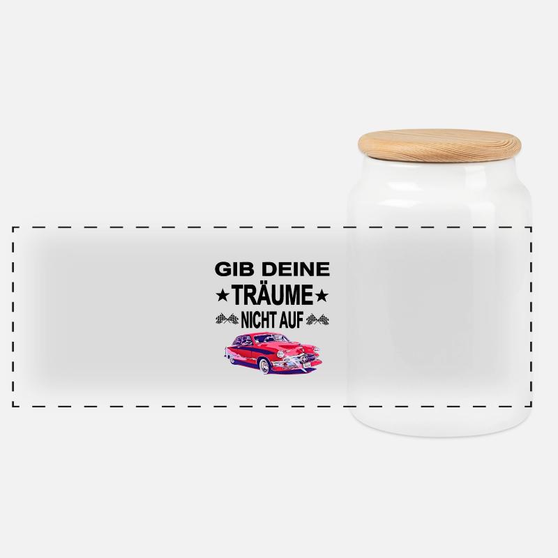 Auto - Panorama Keksdose mit Holzdeckel - Weiß