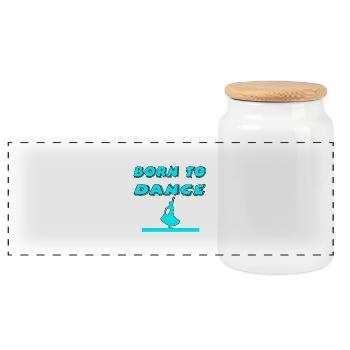 Danser - Boîte à biscuits avec couvercle en bois - blanc - Devant