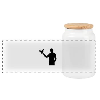 Ferme - Boîte à biscuits avec couvercle en bois - blanc - Devant