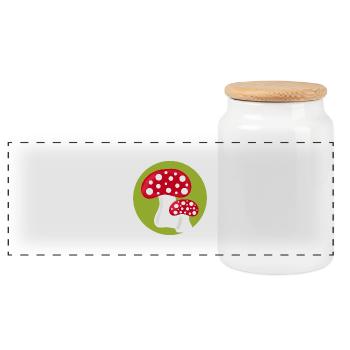 Toadstool, mushroom in the woods gift - Panoramic Cookie Jar with Wooden Lid - white - Front
