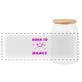 Danser - Boîte à biscuits avec couvercle en bois - blanc - Devant