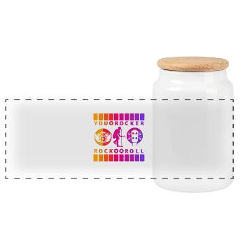 YOU ROCKER SINGER - Panoramic Cookie Jar with Wooden Lid - white - Front