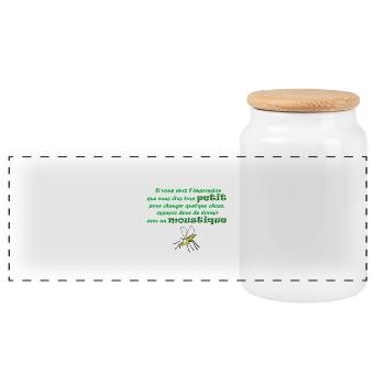 Changer les choses - moustiques - humour citation - Boîte à biscuits avec couvercle en bois - blanc - Devant