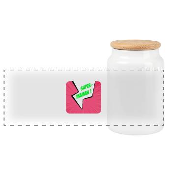 Super-maman, super-héros. Meilleure maman. BD. - Boîte à biscuits avec couvercle en bois - blanc - Devant