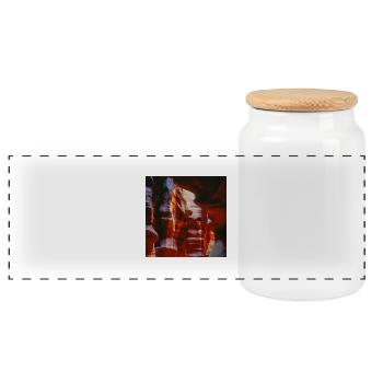 Antelope Canyon - Panoramic Cookie Jar with Wooden Lid - white - Front