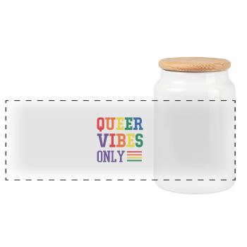 Uniquement des vibrations queer - Boîte à biscuits avec couvercle en bois - blanc - Devant