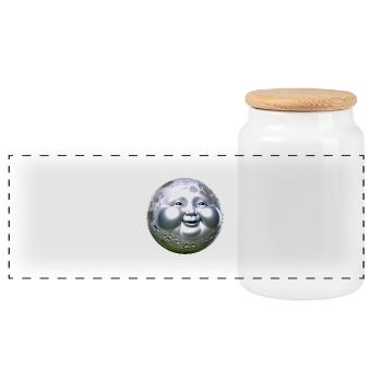 Lune de Bouddha - Boîte à biscuits avec couvercle en bois - blanc - Devant