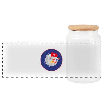 Agence spatiale tunisienne - Boîte à biscuits avec couvercle en bois - blanc - Devant