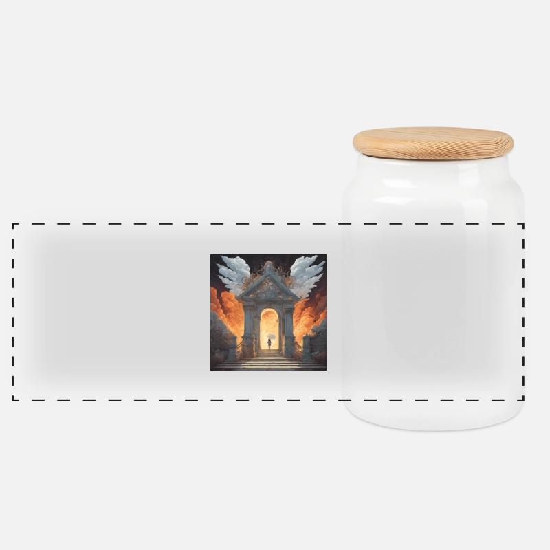 Le paradis ou l’enfer - Boîte à biscuits avec couvercle en bois - blanc