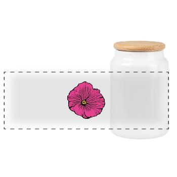 Mother's Day Gift Mother's Day Gift Idea - Panoramic Cookie Jar with Wooden Lid - white - Front