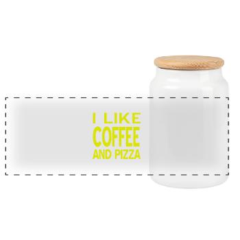 Pizza - Panoramic Cookie Jar with Wooden Lid - white - Front