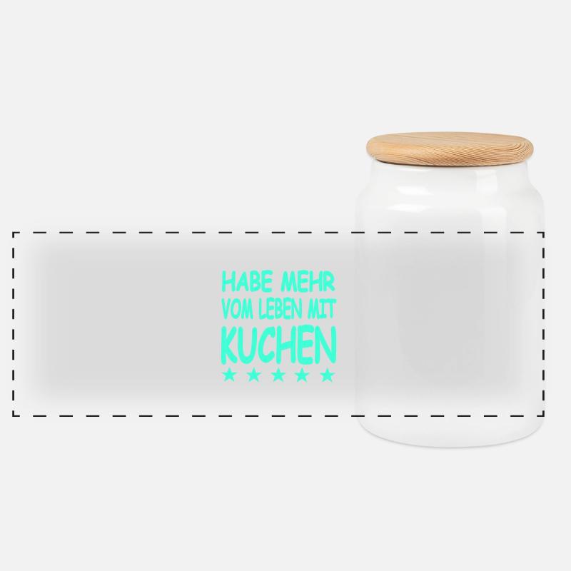 Kuchen - Panorama Keksdose mit Holzdeckel - Weiß
