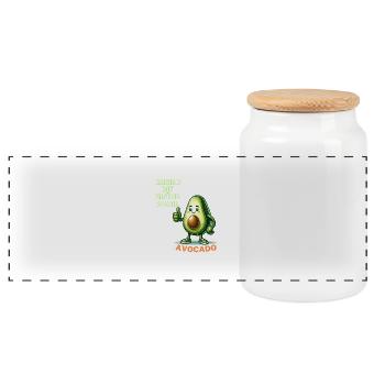 Avocat avec le pouce levé et disant - Boîte à biscuits avec couvercle en bois - blanc - Devant
