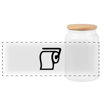Papier hygiénique - Boîte à biscuits avec couvercle en bois - blanc - Devant