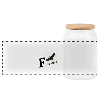 Liberté - Boîte à biscuits avec couvercle en bois - blanc - Devant