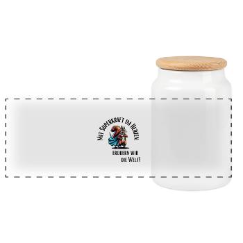 Le superpouvoir de l’écureuil dans le cœur - Boîte à biscuits avec couvercle en bois - blanc - Devant