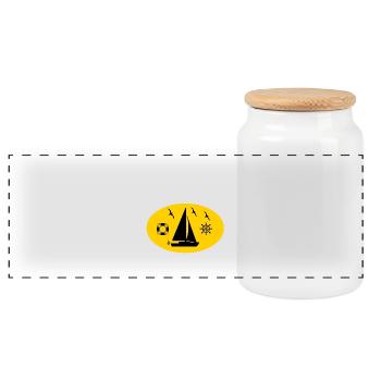 Voile - Boîte à biscuits avec couvercle en bois - blanc - Devant