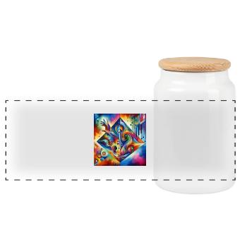 Clé - Boîte à biscuits avec couvercle en bois - blanc - Devant