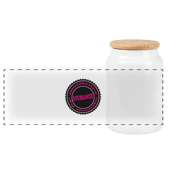 Meilleure ETUDIANTE - Boîte à biscuits avec couvercle en bois - blanc - Devant