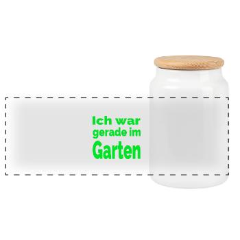 Garten - Panorama Keksdose mit Holzdeckel - Weiß - Vorne