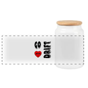 Voiture - Boîte à biscuits avec couvercle en bois - blanc - Devant