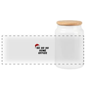 Ho Ho Ho Home Office - Weihnachten - Panorama Keksdose mit Holzdeckel - Weiß - Vorne