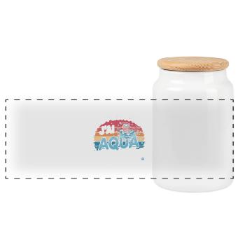 je peux pas j ai Aqua poney - Boîte à biscuits avec couvercle en bois - blanc - Devant