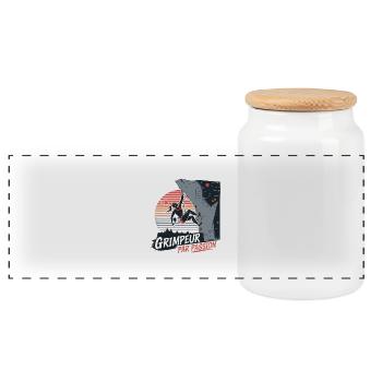 Grimpeur Par passion - Boîte à biscuits avec couvercle en bois - blanc - Devant