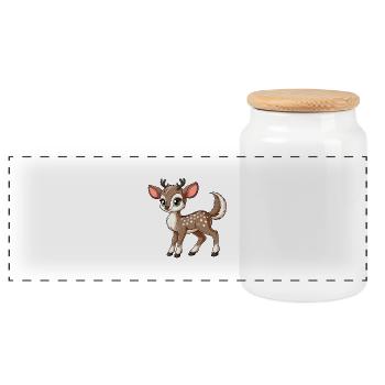 Filles cerf png - Boîte à biscuits avec couvercle en bois - blanc - Devant