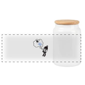 Squelette de vœux pieux en hiver - Boîte à biscuits avec couvercle en bois - blanc - Devant