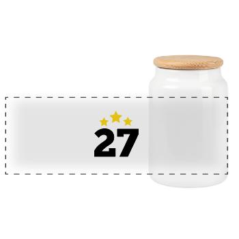 27 ans étoile - cadeau 27e anniversaire - Boîte à biscuits avec couvercle en bois - blanc - Devant
