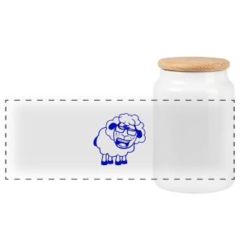 mouton nerd hornglasses fermoir lunettes geek smart - Boîte à biscuits avec couvercle en bois - blanc - Devant