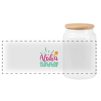 Aloha Été - Boîte à biscuits avec couvercle en bois - blanc - Devant