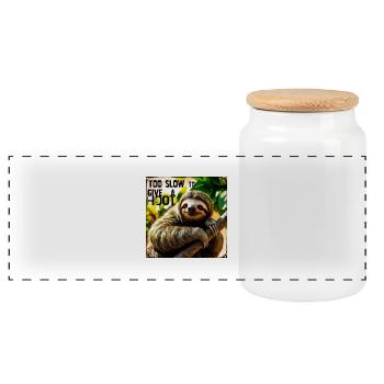 Trop lent pour trop s’en donner un coup - Boîte à biscuits avec couvercle en bois - blanc - Devant