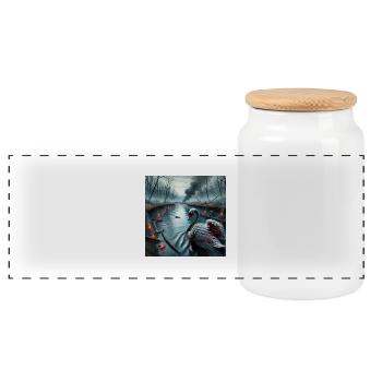 CYGNE de L'APOCALYPSE - Boîte à biscuits avec couvercle en bois - blanc - Devant