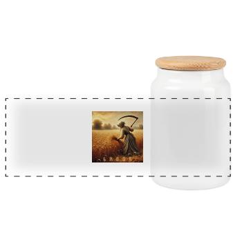 LABOR - Boîte à biscuits avec couvercle en bois - blanc - Devant
